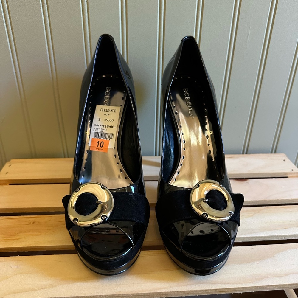 BCBGirls Black and Silver Heels Elegant Design